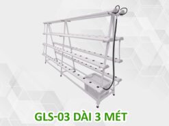 Giàn trồng rau thủy canh chữ A GLS-03 dài 3 mét 4 tầng 8 ống