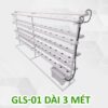 Giàn trồng rau thủy canh tay đỡ GLS-01 dài 3 mét 4 tầng 8 ống