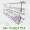 Giàn trồng rau thủy canh chữ A GLS-09 dài 3 mét 4 tầng 8 ống